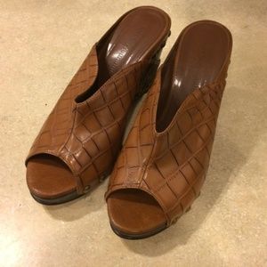 Soft Surroundings Size 8 Brown/Tan Printed Wedge